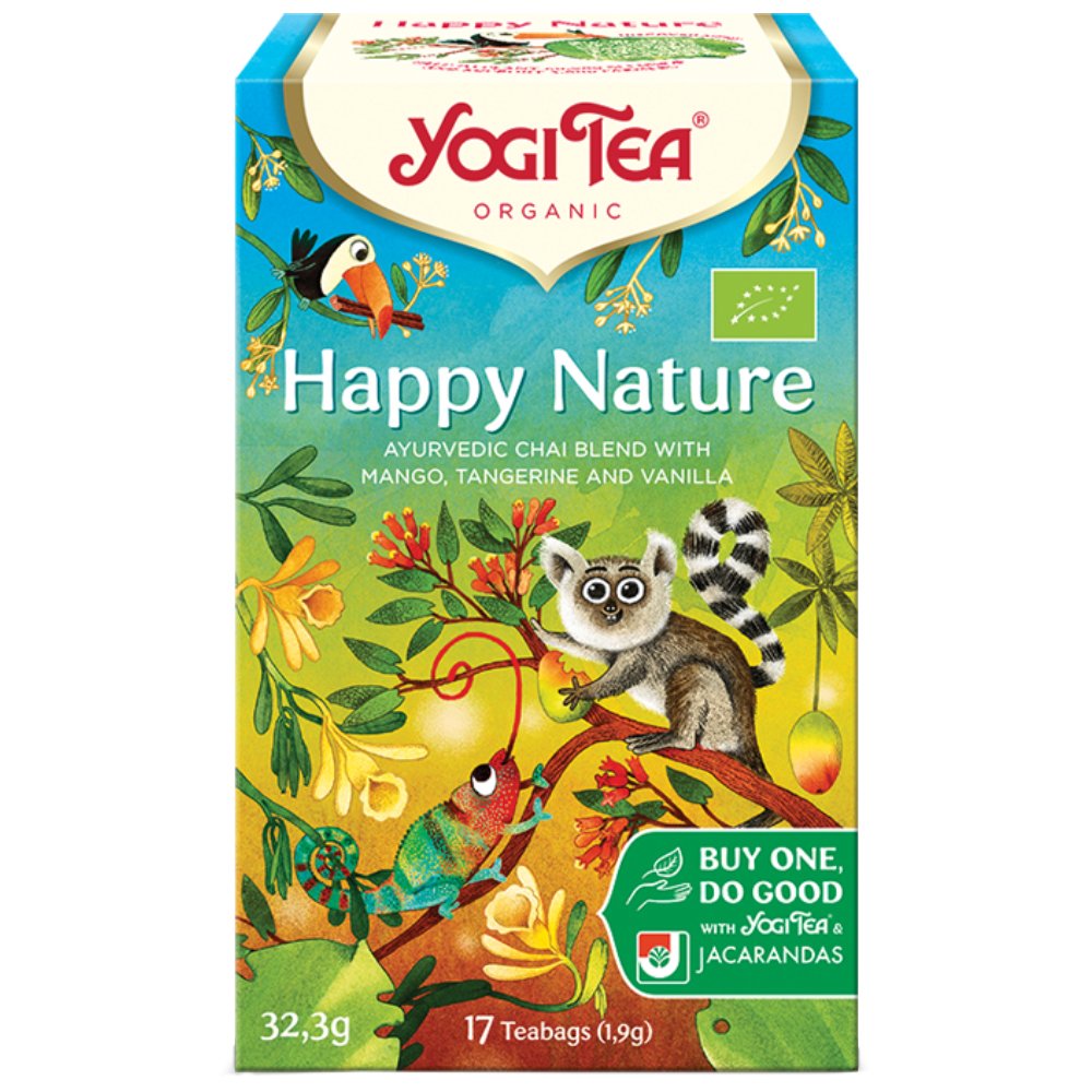 Yogi Tea Yogi Tea Happy Nature Ρόφημα Βοτάνων με Μείγμα Μπαχαρικών & Φρούτων που θα σας Ταξιδέψει με το Άρωμα & τη Γεύση του 17 Teabags (17 Φακελάκια x 1,9g)