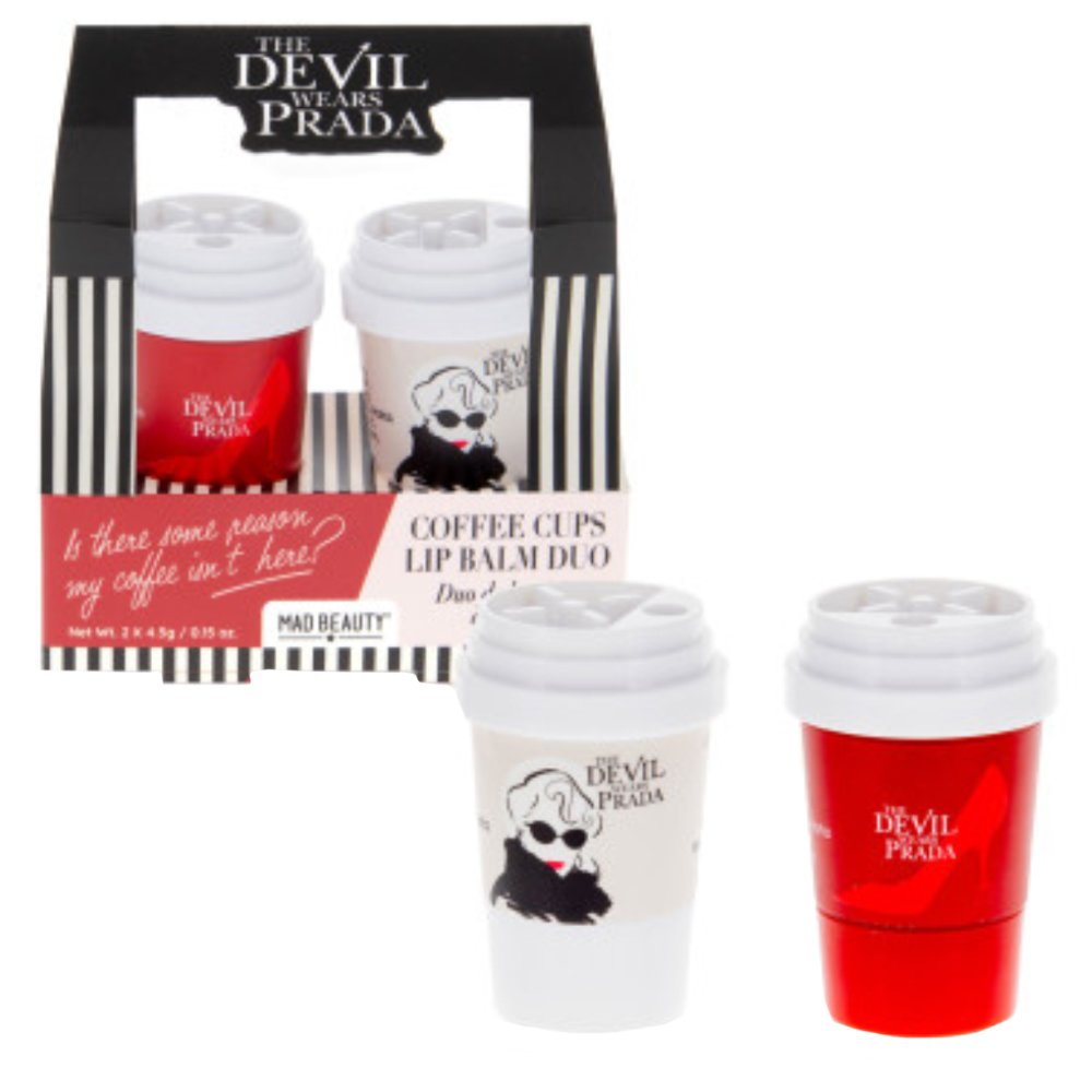 Mad Beauty Promo The Devil Wears Prada Coffee Cup Lip Balm Duo Ενυδατικά Έλαια με Άρωμα Τριαντάφυλλο & Αλόη Βέρα για Απαλά Χείλη 2 Τεμάχια