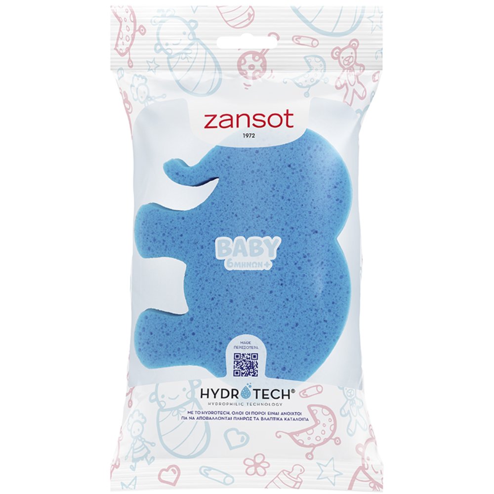 Zansot Baby 6 Months Sponge Βρεφικό Σφουγγαράκι Ιδανικό για την Ευαίσθητη Επιδερμίδα του Μωρού σας 1 Τεμάχιο - Ρόζ Ελεφαντάκι