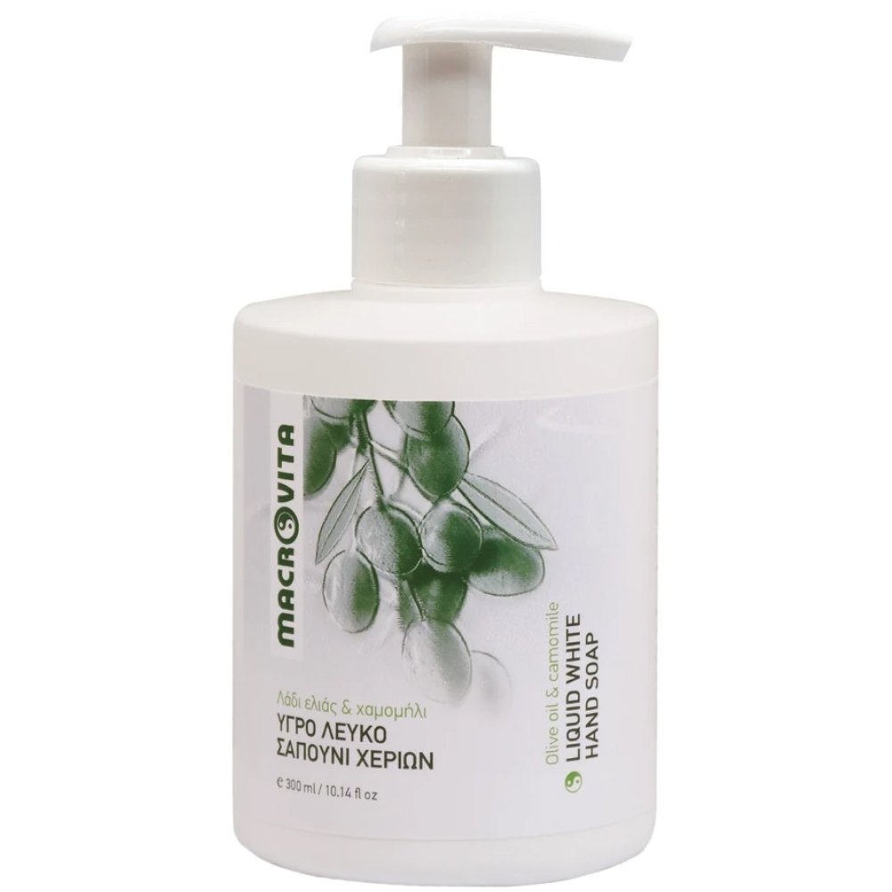 Macrovita Olive Oil & Camomile Liquid White Soap Υγρό Λευκό Σαπούνι με Λάδι Ελιάς & Χαμομήλι 300ml