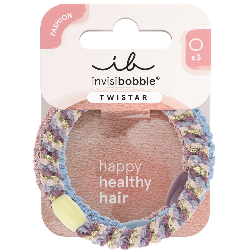 Invisibobble Twistar Lavender Braids Λαστιχάκια Μαλλιών για Λεπτά έως Κανονικά Μαλλιά για Κράτημα με Λιγότερα Σημάδια, Πόνο & Φθορά 3 Τεμάχια
