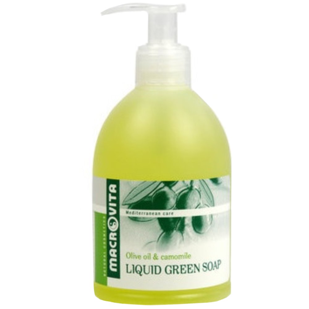 Macrovita Olive Oil & Camomile Liquid Green Soap Υγρό Πράσινο Σαπούνι με Λάδι Ελιάς & Χαμομήλι 300ml