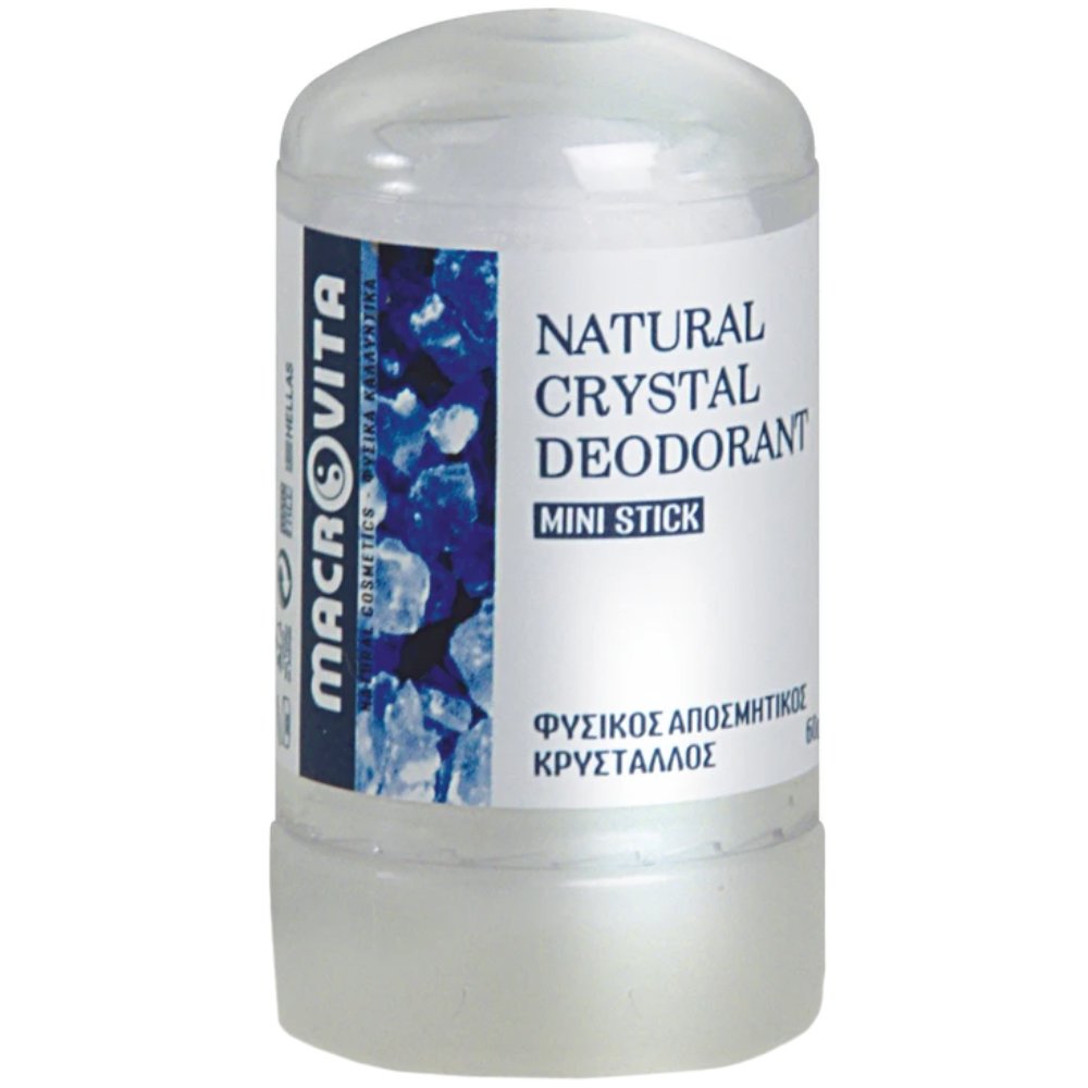 Macrovita Natural Crystal Deodorant Mini Stick Φυσικός Αποσμητικός Κρύσταλλος Χωρίς Άρωμα 60gr