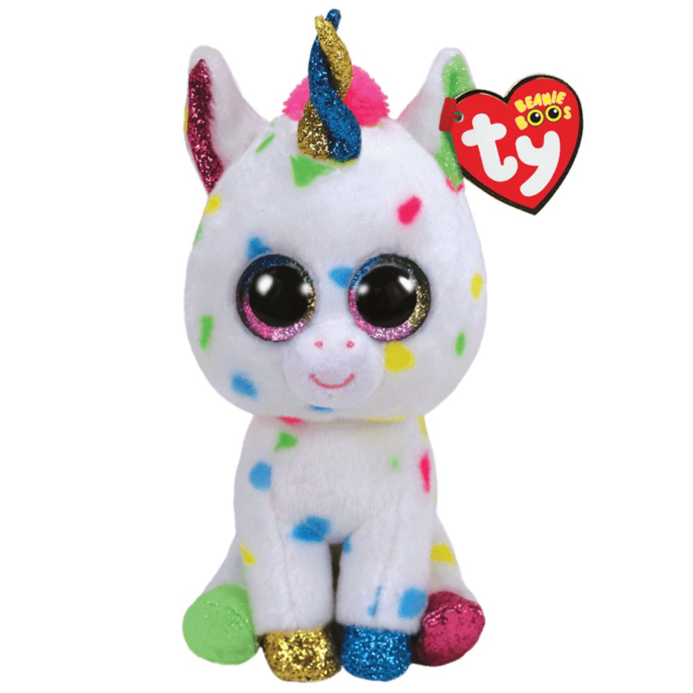 Ty Ty Beanie Babies Harmonie Plushie Λούτρινο Παιδικό Παιχνίδι Πολύχρωμος Μονόκερος 1 Τεμάχιο