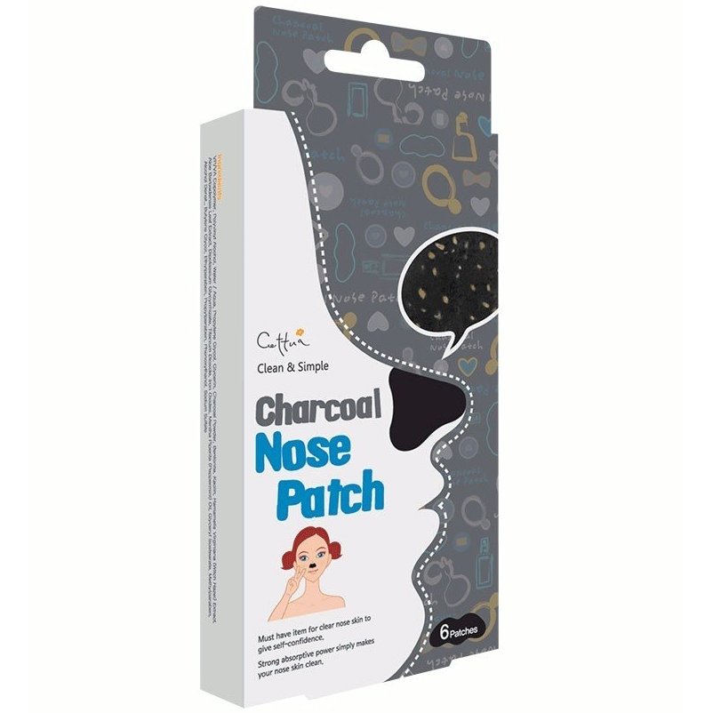 Vican Cettua Clean & Simple Charcoal Nose Strip Επιθέματα για τη Μύτη με Βάση τον Ενεργό Άνθρακα, 6 τμχ