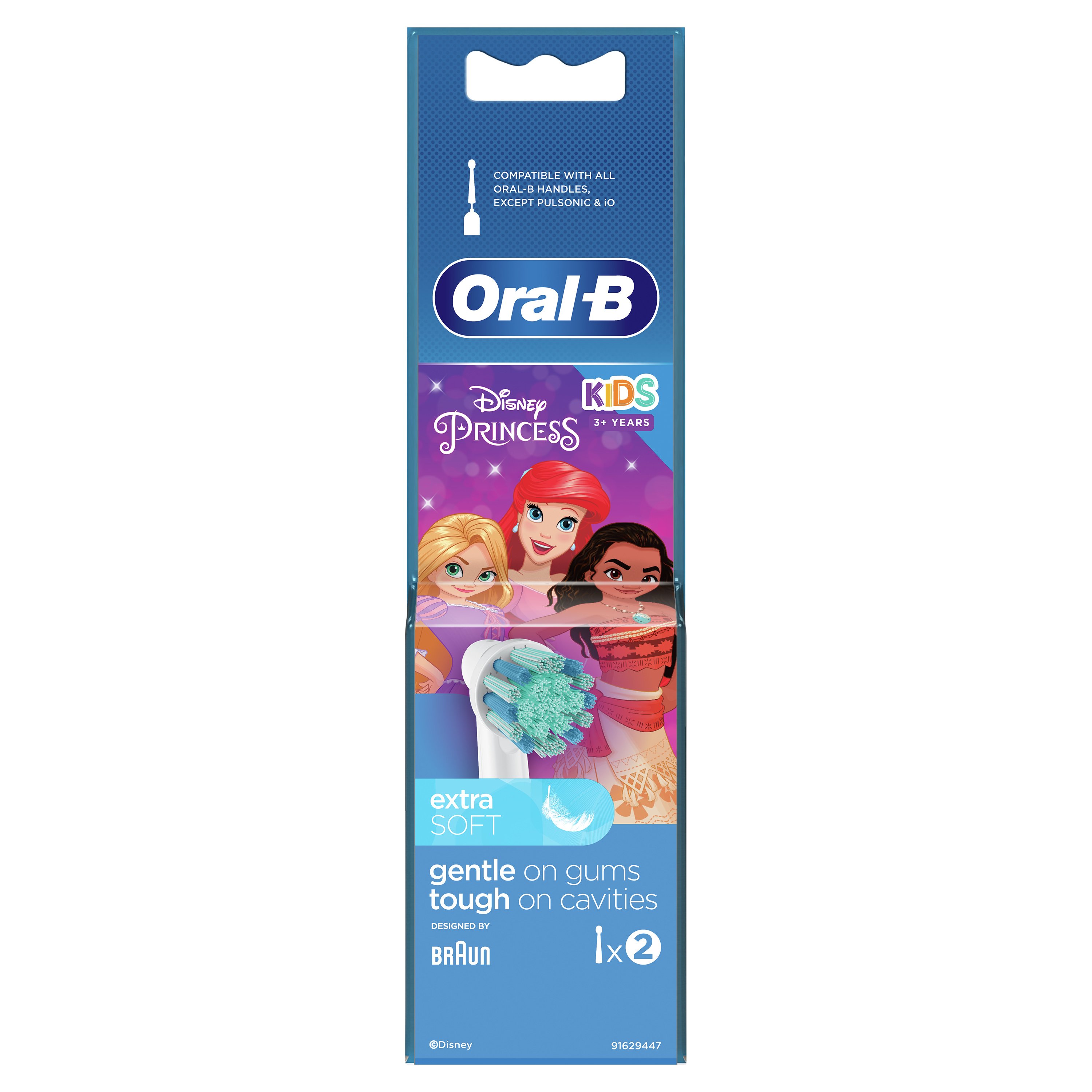 Oral-B Kids 3+ Years Disney Princesses Extra Soft Ανταλλακτικές Κεφαλές 2 Τεμάχια