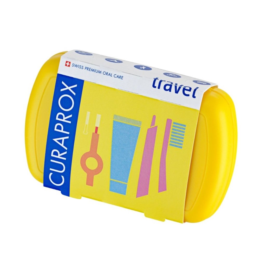 Curaprox Travel Set Yellow Σετ Ταξιδίου Στοματικής Φροντίδας σε Κίτρινο Χρώμα 1 Τεμάχιο