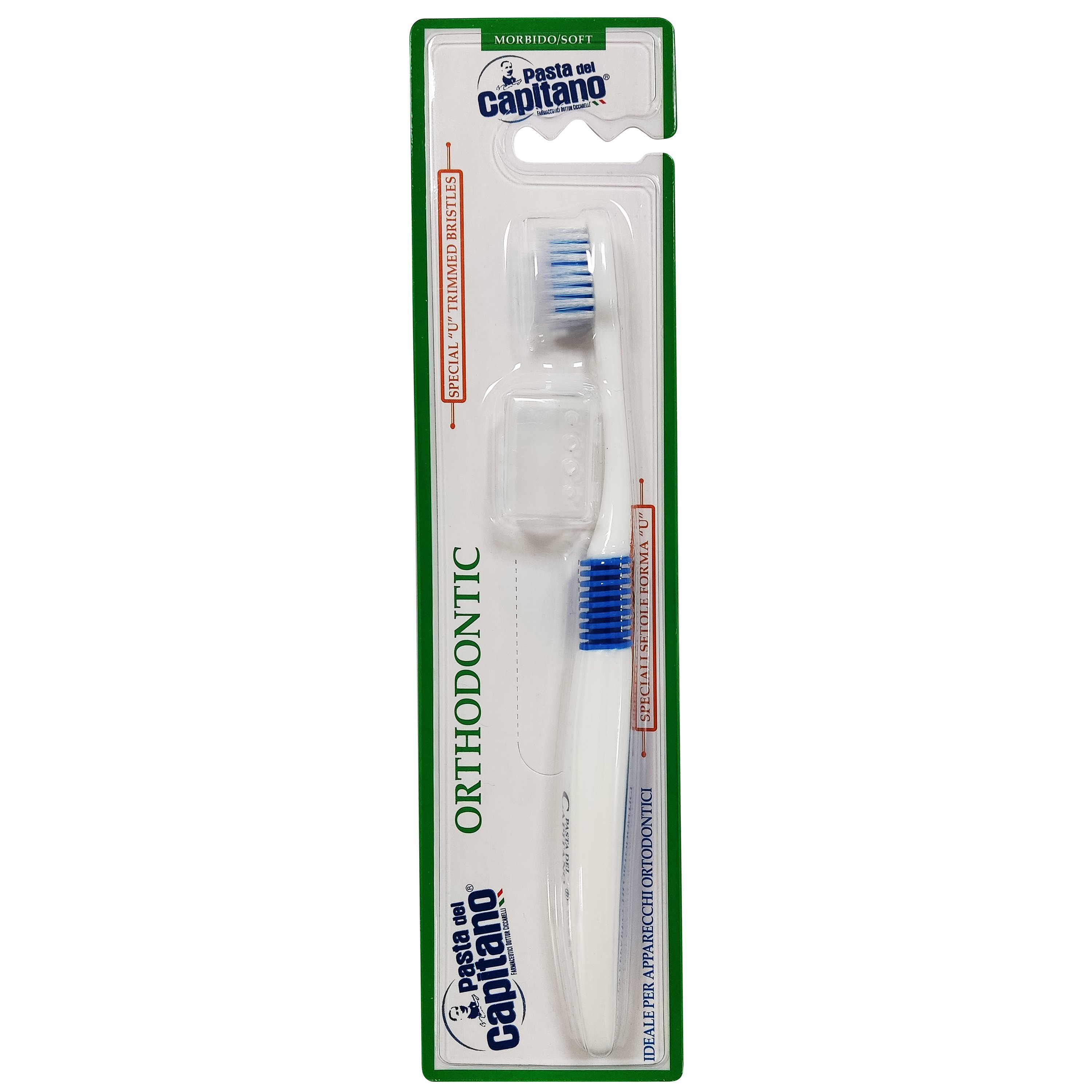 Pasta Del Capitano Orthodontic Toothbrush Blue Soft Ορθοδοντική Οδοντόβουρτσα σε Μπλε Χρώμα 1 Τεμάχιο