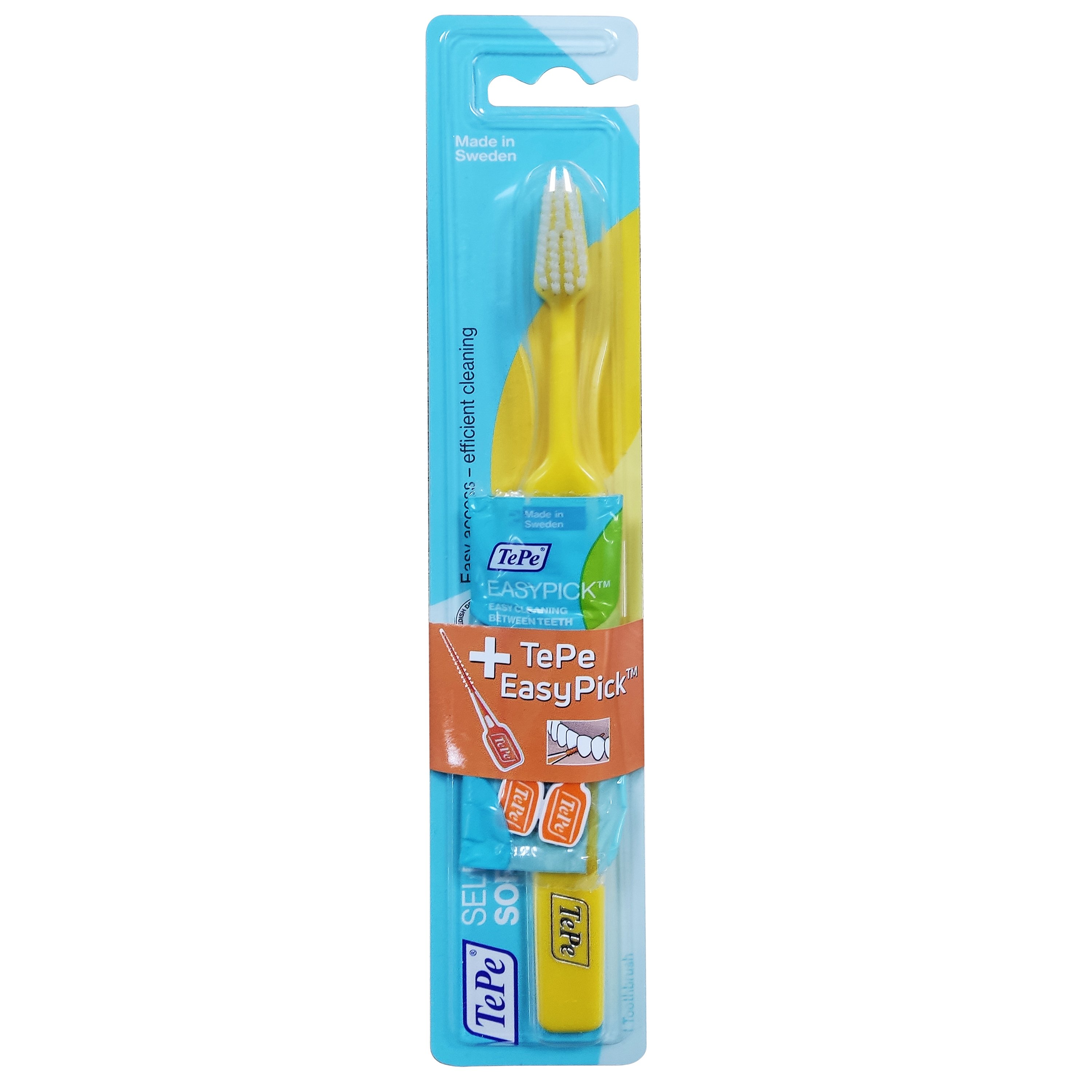 Tepe Promo Select Soft Yellow Toothbrush Οδοντόβουρτσα 1 Τεμάχιο & Δώρο Easy Pick Μεσοδόντια 2 Τεμάχια
