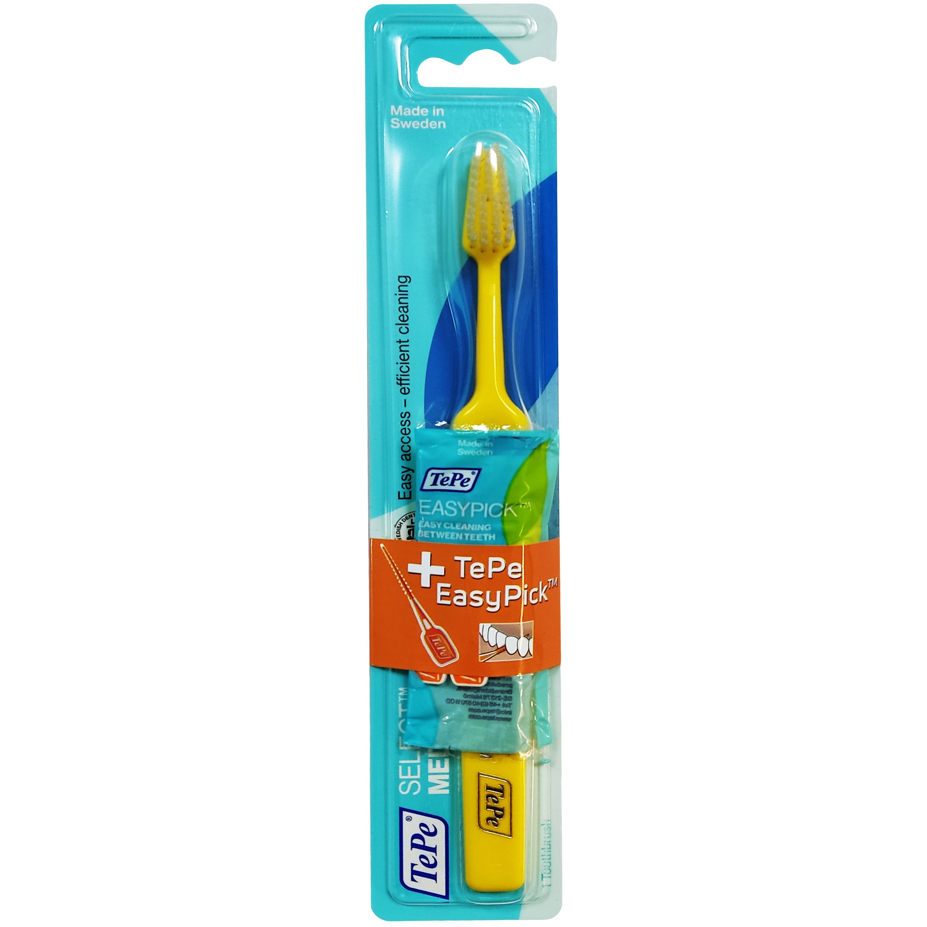 Tepe Promo Select Medium Yellow Toothbrush 1 Τεμάχιο & Δώρο Easy Pick 2 Τεμάχια