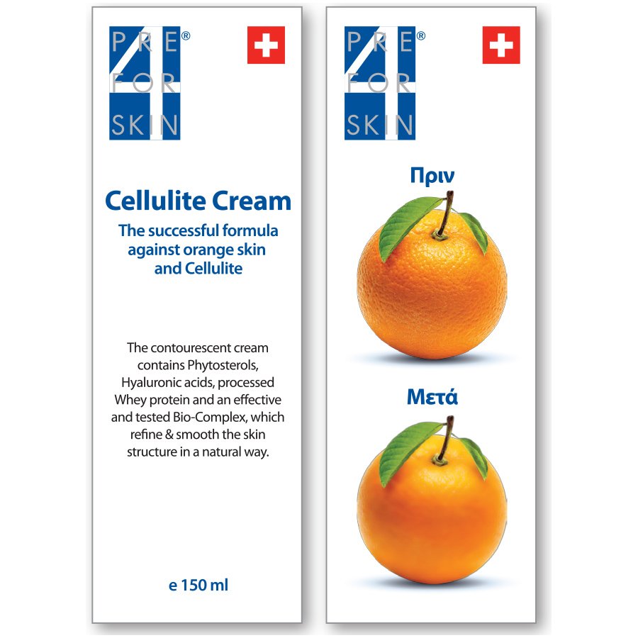 Prevent Pre4Skin Cellulite Cream Κρέμα Κατά της Κυτταρίτιδας, που Μειώνει την Όψη Φλοιού Πορτοκαλιού 150ml