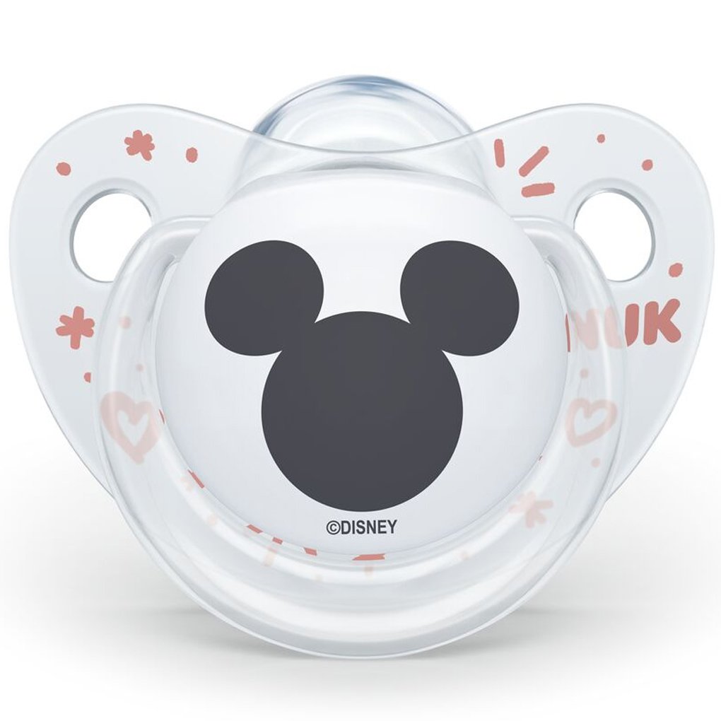 Nuk Trendline Disney Mickey Silicone Ορθοδοντική Πιπίλα Σιλικόνης 6-18 Μηνών 1 Τεμάχιο – Διάφανο