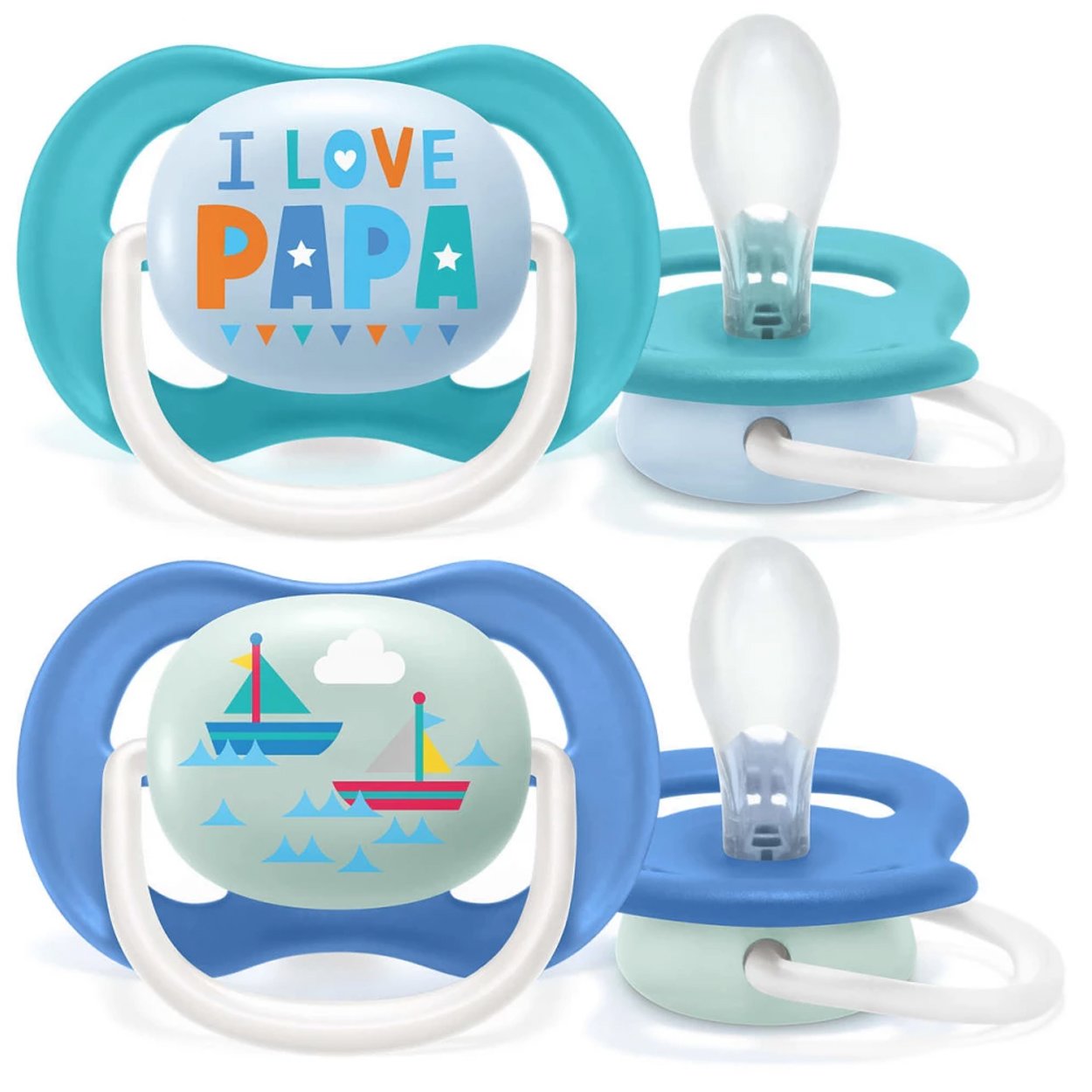 Avent Ultra Air Happy 6-18m SCF080/03 Μπλε – Γαλάζιο Ελαφριά Πιπίλα Σιλικόνης για Ανακούφιση & Άνεση 2 Τεμάχια