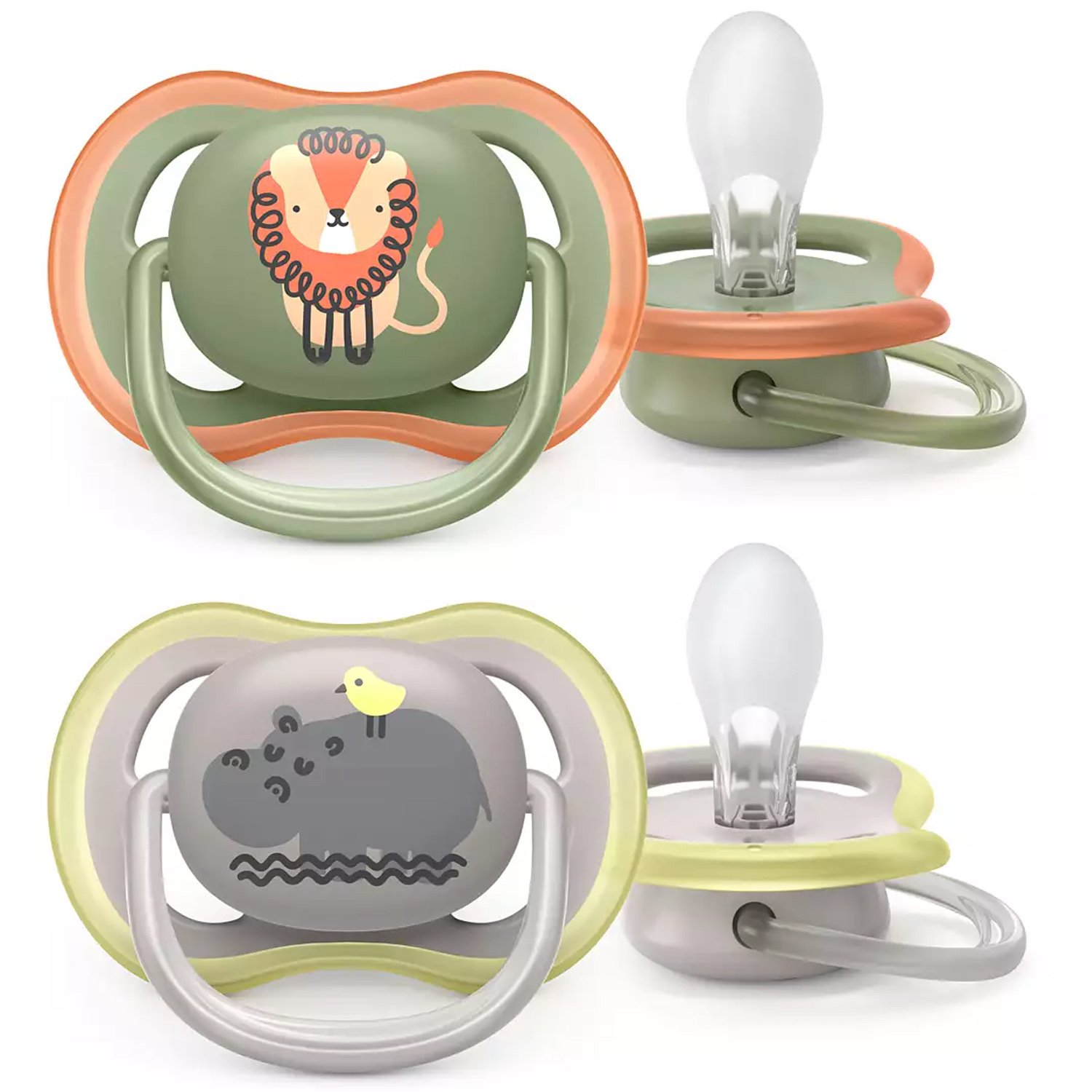 Avent Ultra Air 6-18m SCF085/17 Πράσινο – Γκρι Ελαφριά Πιπίλα Σιλικόνης για Ανακούφιση & Άνεση 2 Τεμάχια
