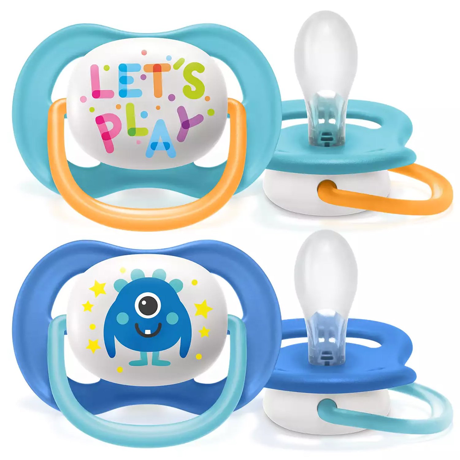 Avent Ultra Air Happy 6-18m SCF080/10 Ελαφριά Πιπίλα Σιλικόνης για Ανακούφιση & Άνεση 2 Τεμάχια – Μπλέ – Γαλάζιο