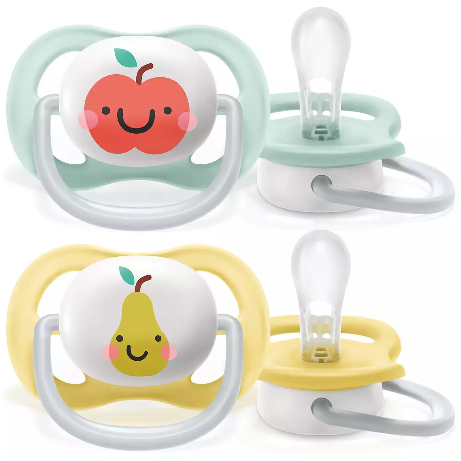 Philips Avent Avent Ultra Air Happy 0-6m SCF080/17 Πράσινο - Κίτρινο Ελαφριά Πιπίλα Σιλικόνης για Ανακούφιση & Άνεση 2 Τεμάχια