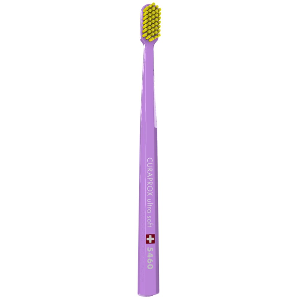 Curaprox CS 5460 Ultra Soft Οδοντόβουρτσα με Εξαιρετικά Απαλές & Ανθεκτικές Τρίχες Curen για Αποτελεσματικό Καθαρισμό 1 Τεμάχιο – Λιλά/ Κίτρινο