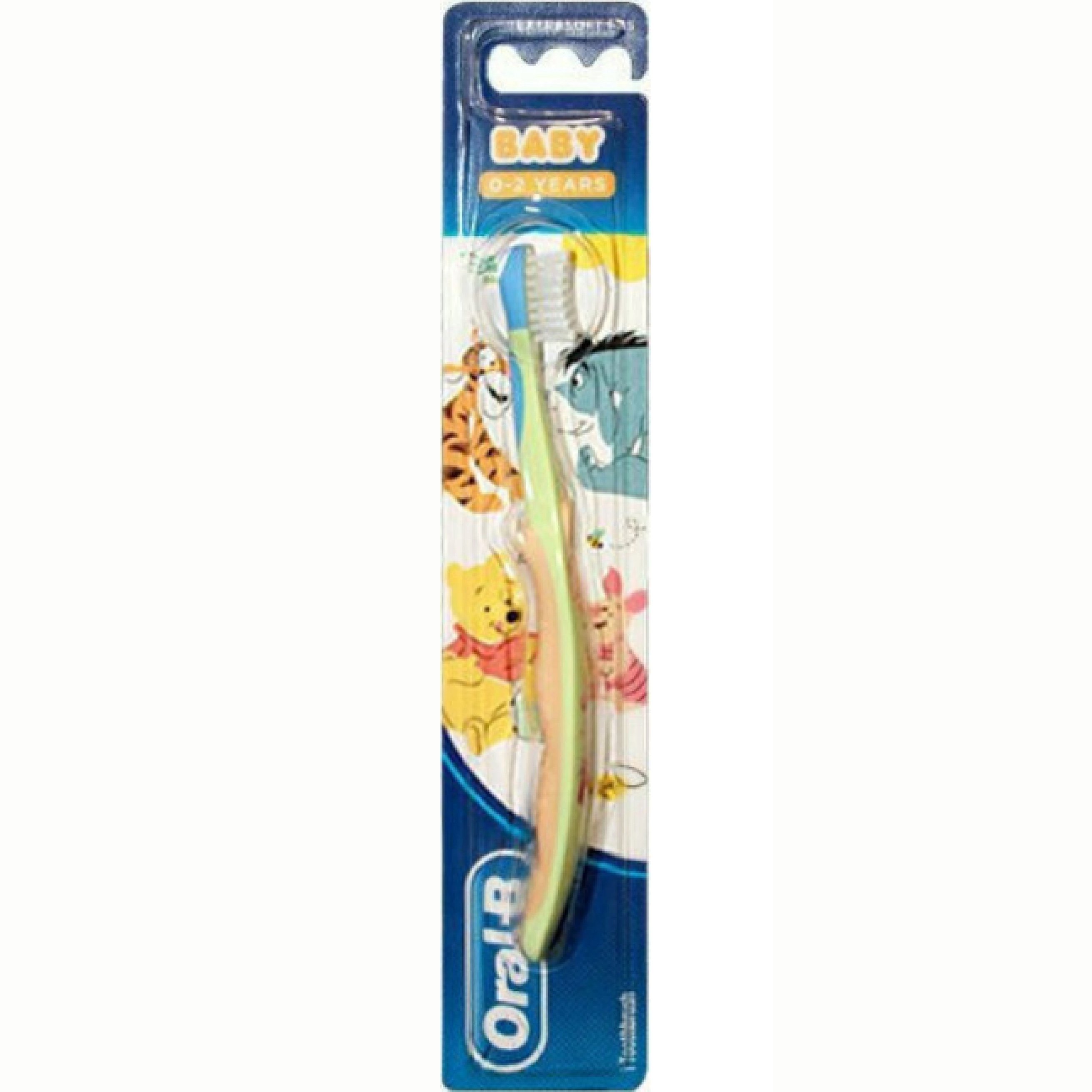 Oral-B Baby Winnie the Pooh Toothbrush 0-2 Years Extra Soft Πολύ Μαλακή Οδοντόβουρτσα Ειδικά Σχεδιασμένη για τα Πρώτα Δοντάκια 1 Τεμάχιο – Λαχανί