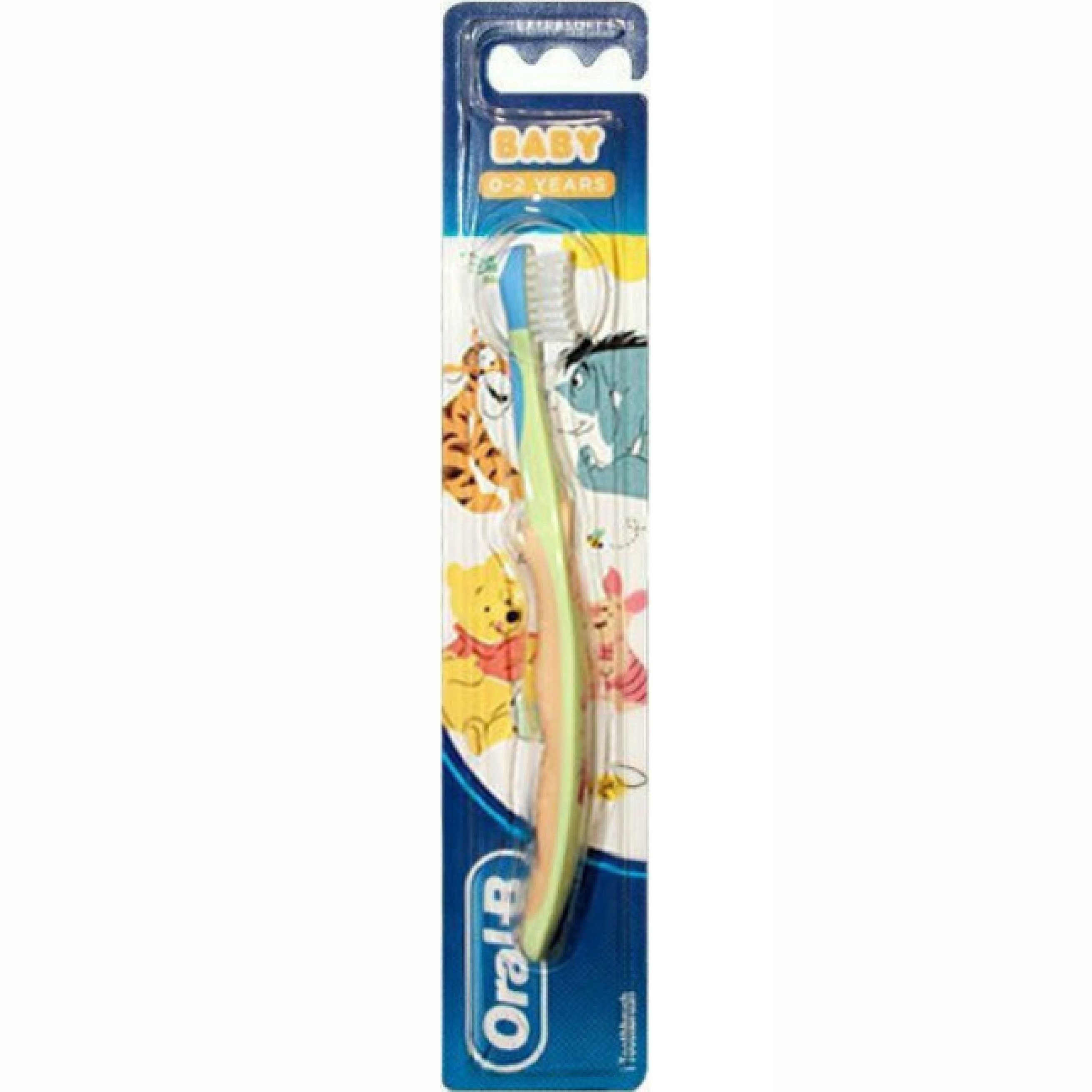 Oral-B Baby Winnie the Pooh Toothbrush 0-2 Years Extra Soft Πολύ Μαλακή Οδοντόβουρτσα Ειδικά Σχεδιασμένη για τα Πρώτα Δοντάκια 1 Τεμάχιο – Λαχανί