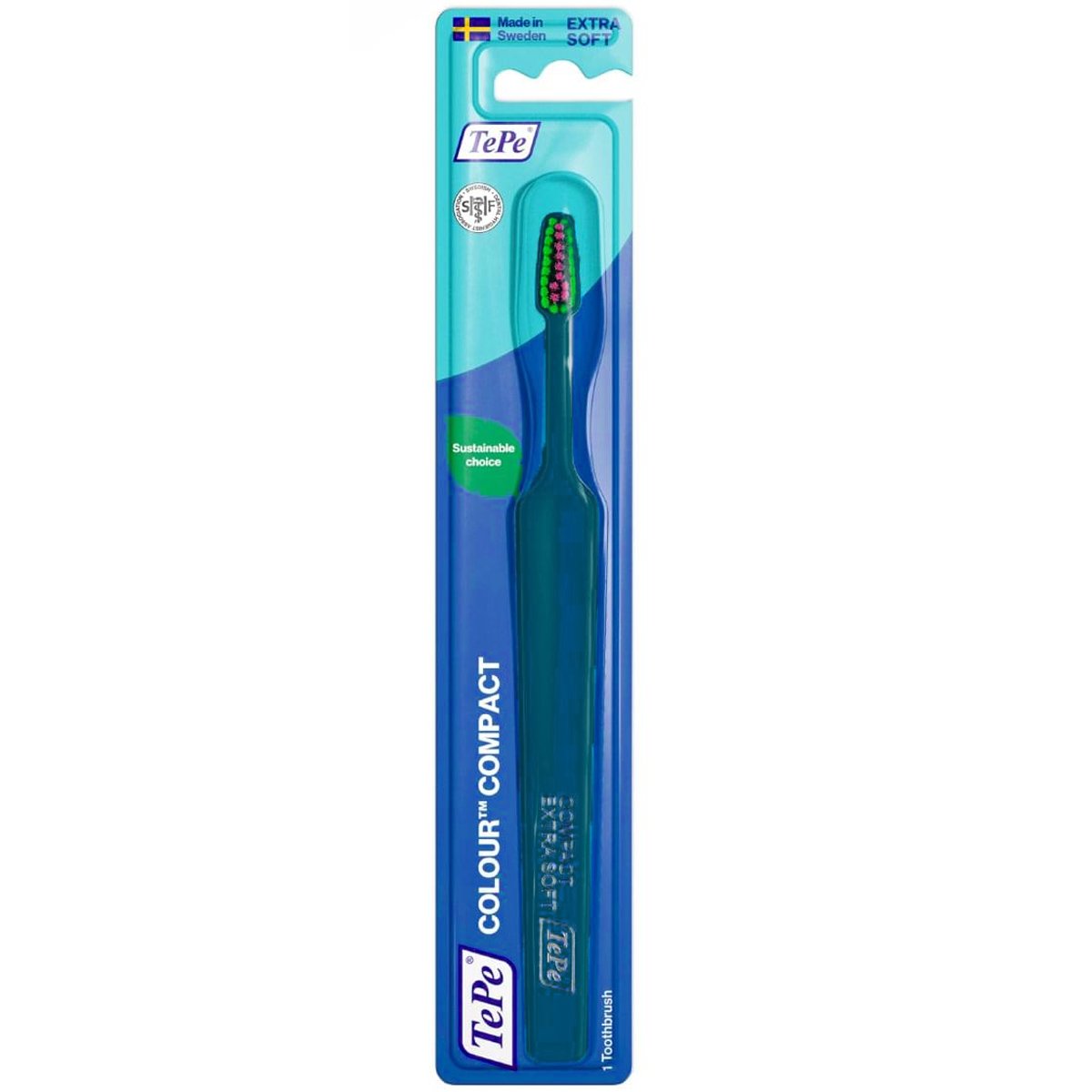 TePe Colour Compact Extra Soft Toothbrush Πολύ Μαλακή Οδοντόβουρτσα για Αποτελεσματικό & Απαλό Καθαρισμό 1 Τεμάχιο – Μπλε