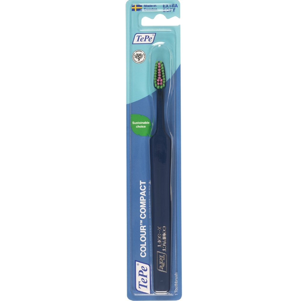 TePe Colour Compact Extra Soft Toothbrush Πολύ Μαλακή Οδοντόβουρτσα για Αποτελεσματικό & Απαλό Καθαρισμό 1 Τεμάχιο - Μπλε