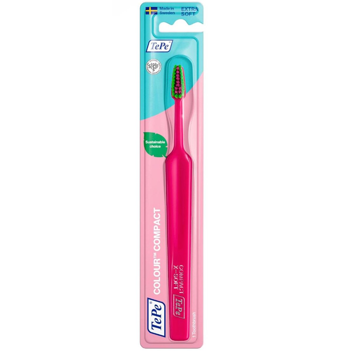TePe Colour Compact Extra Soft Toothbrush Πολύ Μαλακή Οδοντόβουρτσα για Αποτελεσματικό & Απαλό Καθαρισμό 1 Τεμάχιο – Φούξια