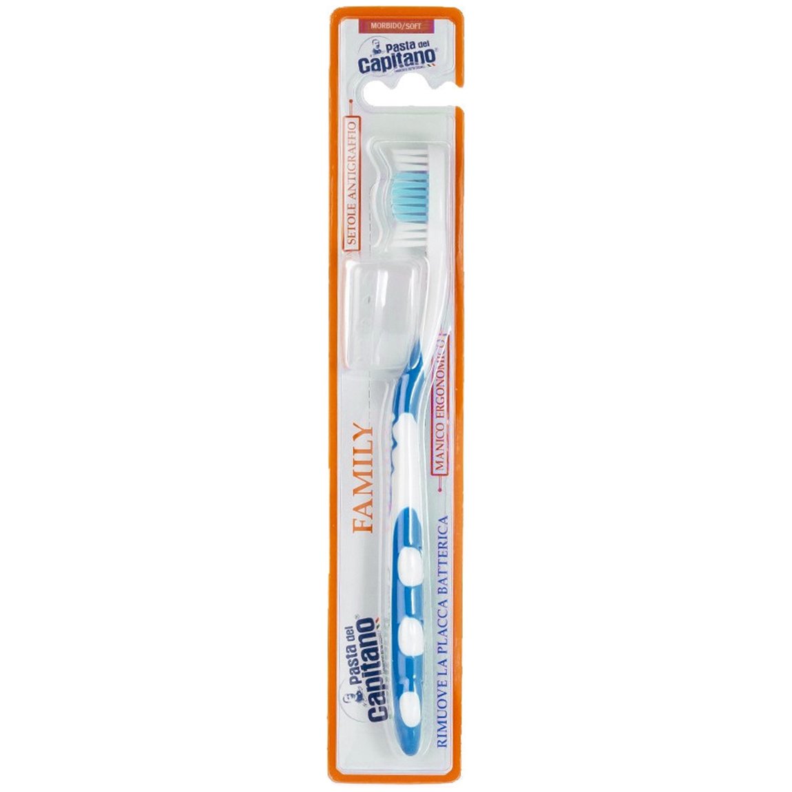 Pasta Del Capitano Toothbrush Soft Οδοντόβουρτσα Ιδανική για Όλη την Οικογένεια Απαλή 1 Τεμάχιο – Μπλε