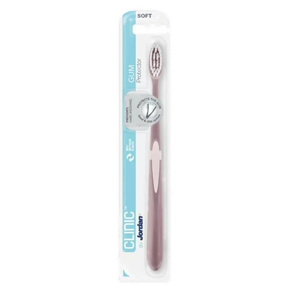 Jordan Clinic Gum Protector Toothbrush Soft Μαλακή Οδοντόβουρτσα για Βαθύ Καθαρισμό με Εξαιρετικά Λεπτές Ίνες 1 Τεμάχιο, Κωδ 310058 – Καφέ