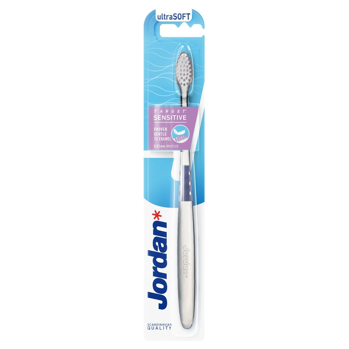 Jordan Target Sensitive Toothebrush Ultra Soft 0.01mm Πολύ Μαλακή Οδοντόβουρτσα για Βαθύ Καθαρισμό με Εξαιρετικά Λεπτές Ίνες 1 Τεμάχιο – Άσπρο