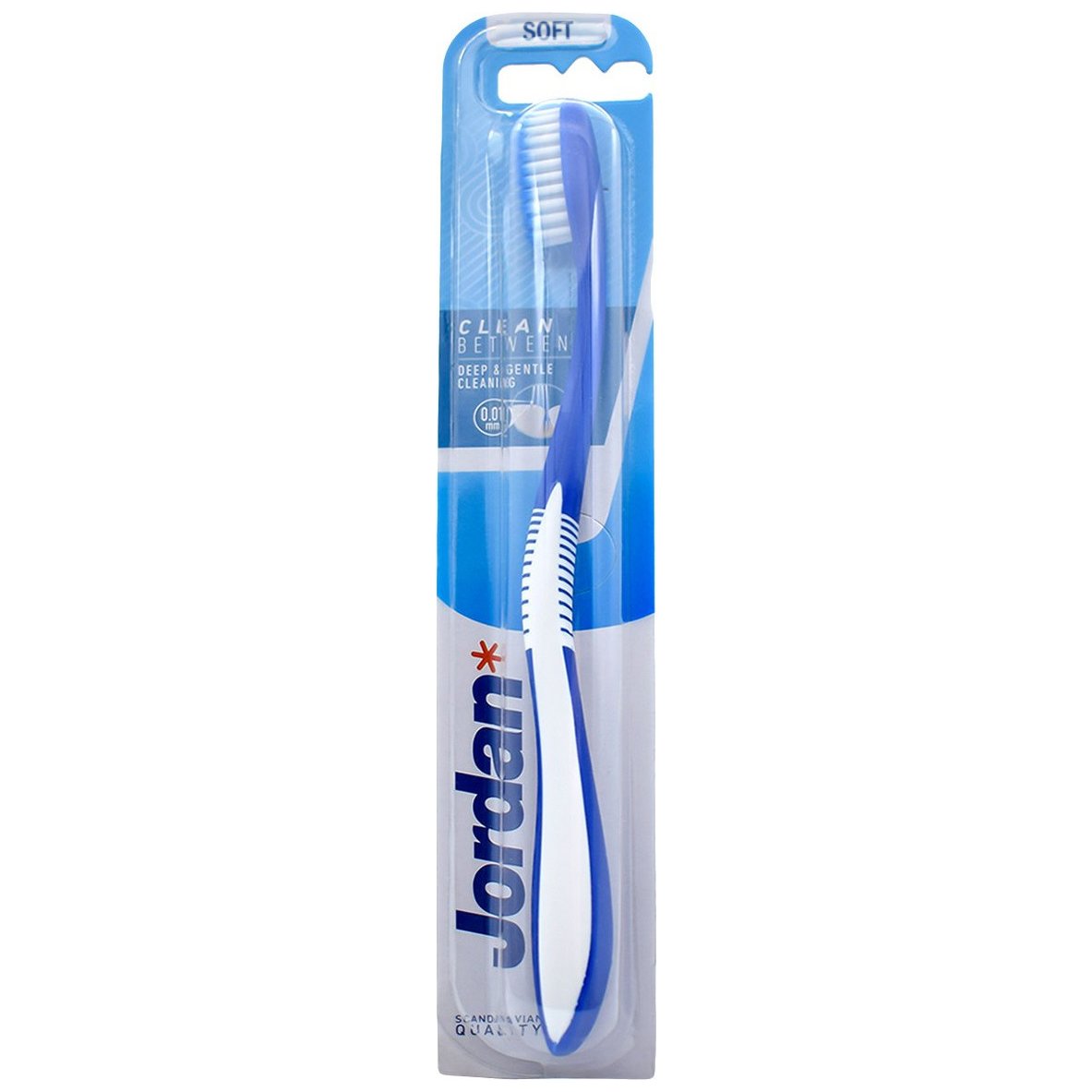 Jordan Clean Between Toothbrush Soft 0.01mm Μαλακή Οδοντόβουρτσα για Βαθύ Καθαρισμό με Εξαιρετικά Λεπτές Ίνες 1 Τεμάχιο, Κωδ 310036 – Μπλε