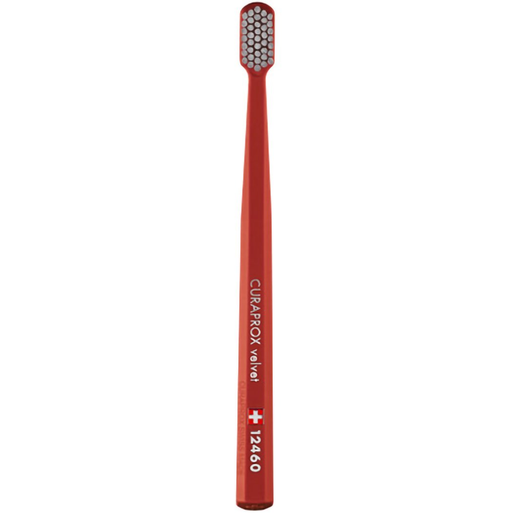 Curaprox CS 12460 Velvet Toothbrush Οδοντόβουρτσα με Εξαιρετικά Απαλές & Πυκνές Ίνες Curen για Πολύ Ευαίσθητα Δόντια 1 Τεμάχιο – Καφέ / Γκρι