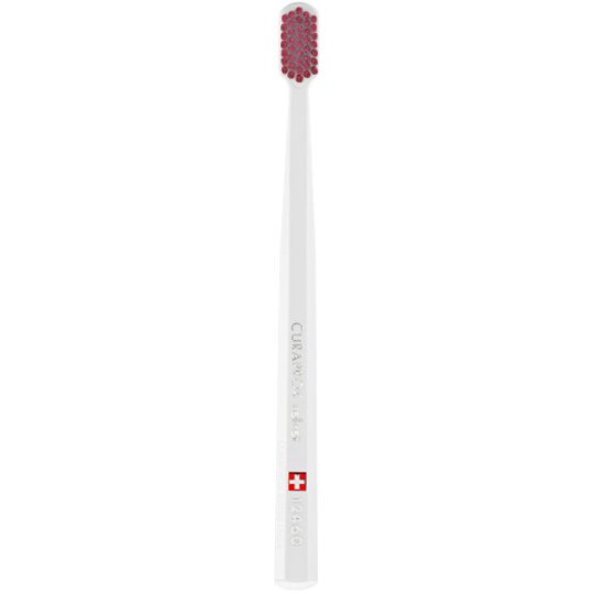 Curaprox CS 12460 Velvet Toothbrush Οδοντόβουρτσα με Εξαιρετικά Απαλές & Πυκνές Ίνες Curen για Πολύ Ευαίσθητα Δόντια 1 Τεμάχιο – Άσπρο / Μπορντό