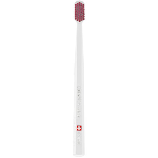 Curaprox CS 12460 Velvet Toothbrush Οδοντόβουρτσα με Εξαιρετικά Απαλές & Πυκνές Ίνες Curen για Πολύ Ευαίσθητα Δόντια 1 Τεμάχιο – Άσπρο / Μπορντό