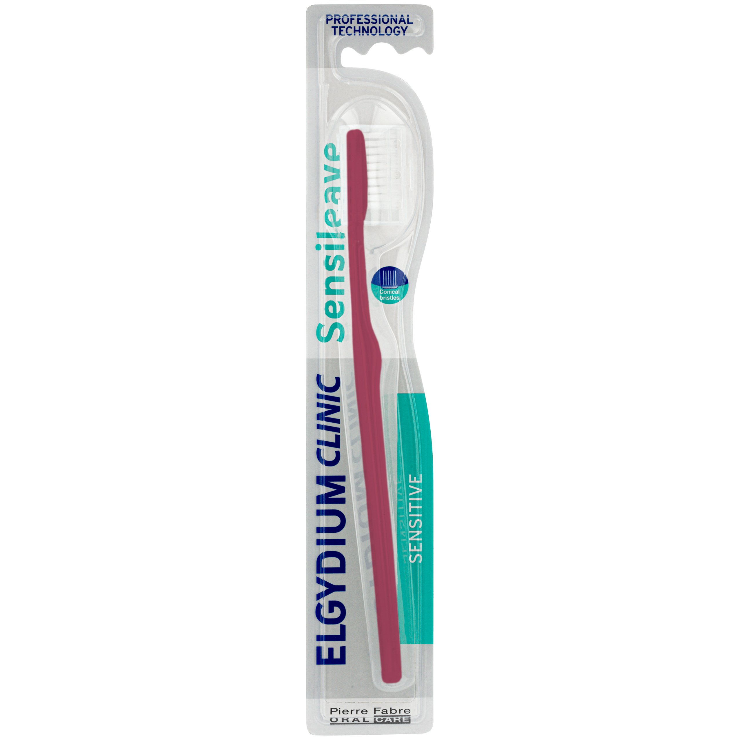 Elgydium Clinic Sensileave Sensitive Toothbrush Μαλακή Οδοντόβουρτσα Κατάλληλη για Ευαίσθητα Δόντια & Ούλα 1 Τεμάχιο – Μπορντό