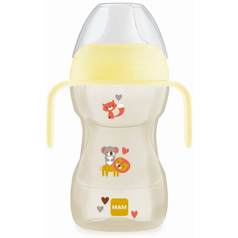 Mam Mam Fun To Drink Cup Κωδ 461 Εκπαιδευτικό Ποτηράκι Πολυπροπυλενίου με Στόμιο & Βαλβίδα Σιλικόνης 8m+, 270ml - Κίτρινο