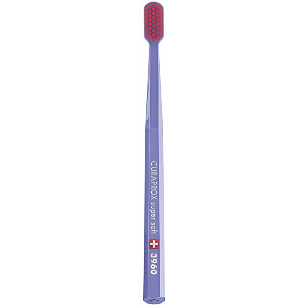 Curaprox CS 3960 Super Soft Toothbrush Πολύ Μαλακή Οδοντόβουρτσα με Εξαιρετικά Απαλές & Ανθεκτικές Ίνες Curen για Αποτελεσματικό Καθαρισμό 1 Τεμάχιο – Μωβ / Κόκκινο