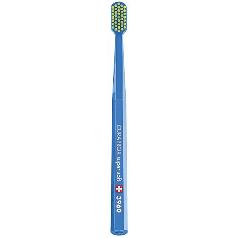 Curaprox CS 3960 Super Soft Toothbrush Πολύ Μαλακή Οδοντόβουρτσα με Εξαιρετικά Απαλές & Ανθεκτικές Ίνες Curen για Αποτελεσματικό Καθαρισμό 1 Τεμάχιο – Μπλε / Κίτρινο