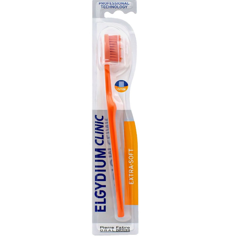 Elgydium Clinic Extra-Soft 15/100 Toothbrush Πολύ Μαλακή Οδοντόβουρτσα Κατάλληλη για Μετεγχειρητική Φροντίδα 1 Τεμάχιο - Πορτοκαλί