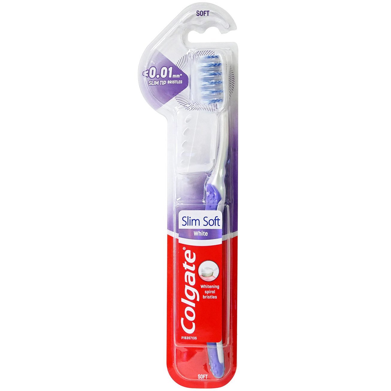 Colgate Slim Soft White 0.01mm Μαλακή Οδοντόβουρτσα με Πολύ Λεπτές Ίνες για Βαθύ Καθαρισμό 1 Τεμάχιο – Μωβ
