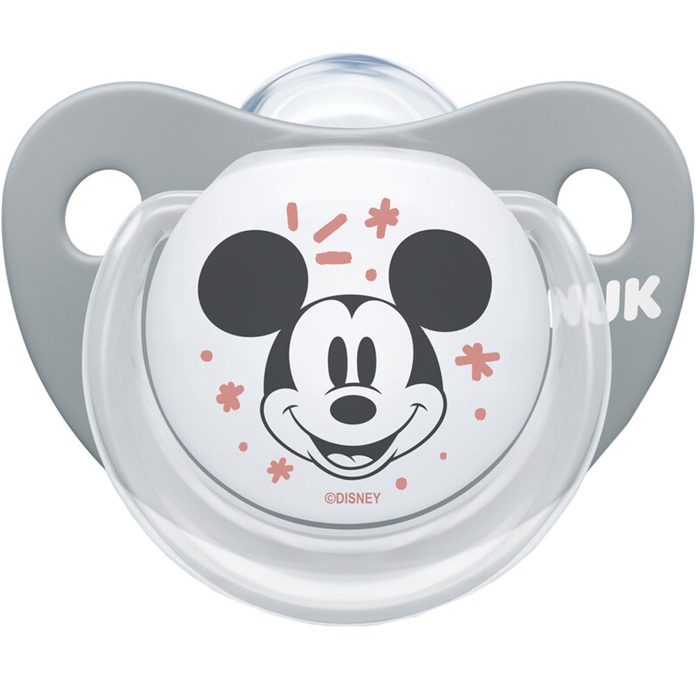 Nuk Trendline Disney Mickey Silicone Ορθοδοντική Πιπίλα Σιλικόνης 6-18 Μηνών 1 Τεμάχιο – Γκρι