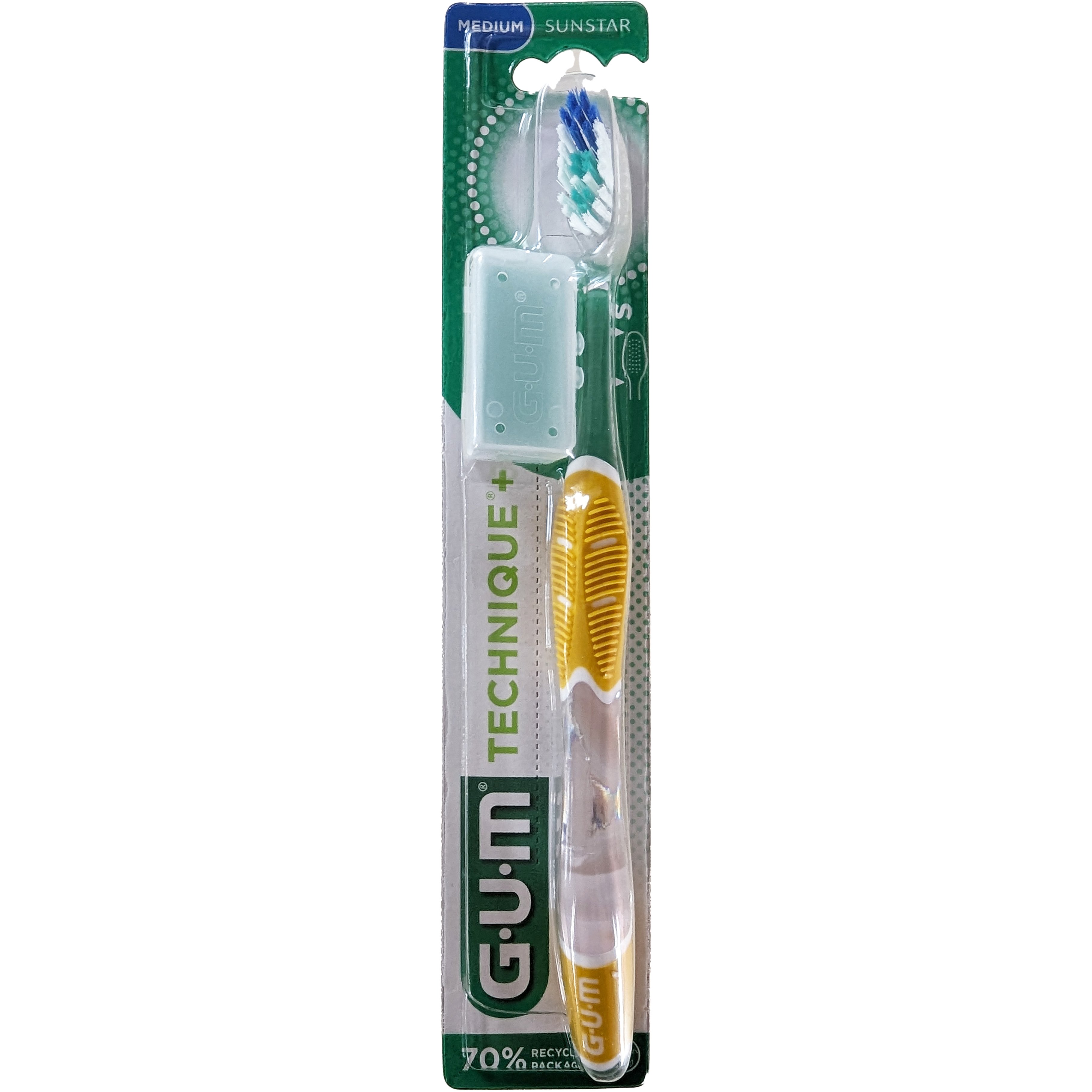 Gum Technique+ Medium Toothbrush Χειροκίνητη Οδοντόβουρτσα με Μέτριες Ίνες 1 Τεμάχιο, Κωδ 493 – Πορτοκαλί