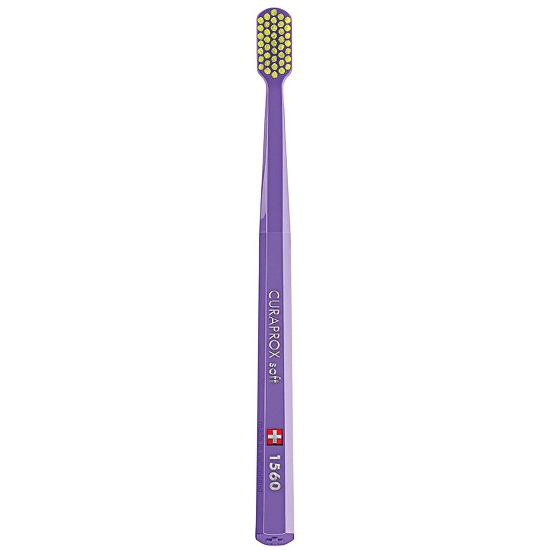 Curaprox CS 1560 Soft Toothbrush Χειροκίνητη Οδοντόβουρτσα με Μαλακές Ίνες για Βαθύ Καθαρισμό 1 Τεμάχιο - Μωβ / Λαχανί