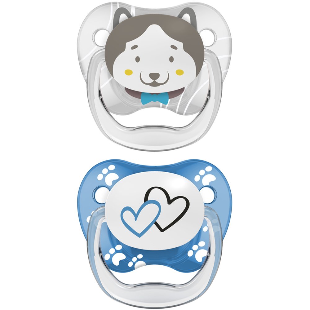 Dr. Brown’s PreVent Orthodontic Silicone Soother Ορθοδοντική Πιπίλα Σιλικόνης 6-18m 2 Τεμάχια, Κωδ. PV22015-SPX – Γκρι / Μπλε
