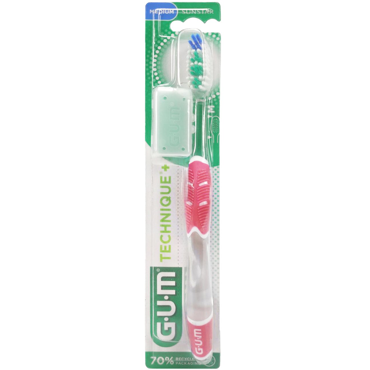 Gum Technique+ Medium Toothbrush Χειροκίνητη Οδοντόβουρτσα με Μέτριες Ίνες 1 Τεμάχιο, Κωδ 492 – Φούξια