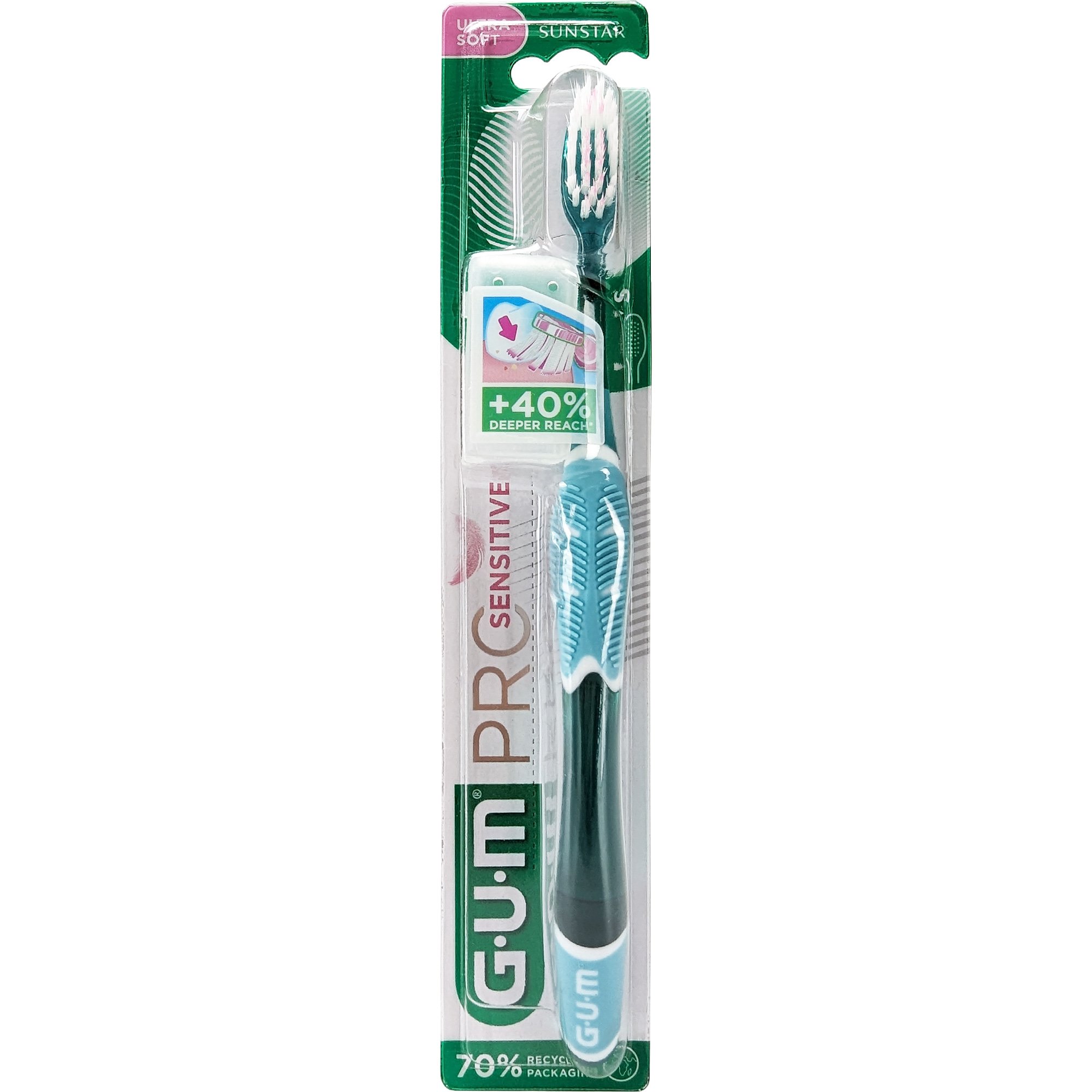 Gum Gum Sunstar Pro Sensitive Ultra Soft Toothbrush Χειροκίνητη Μαλακή Οδοντόβουρτσα 1 Τεμάχιο, Κωδ 510 - Πετρόλ