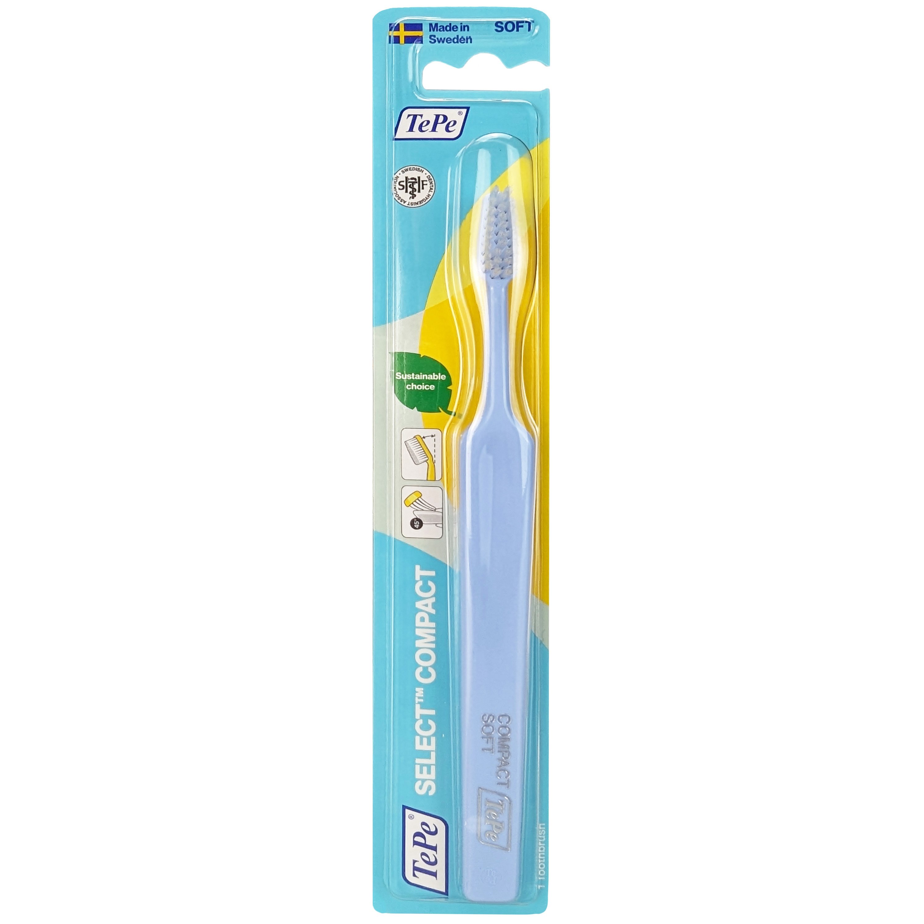 TePe Select Compact Soft Toothbrush Μαλακή Οδοντόβουρτσα με Μικρή Κεφαλή για Αποτελεσματικό Καθαρισμό 1 Τεμάχιο – Ανοιχτό Γαλάζιο
