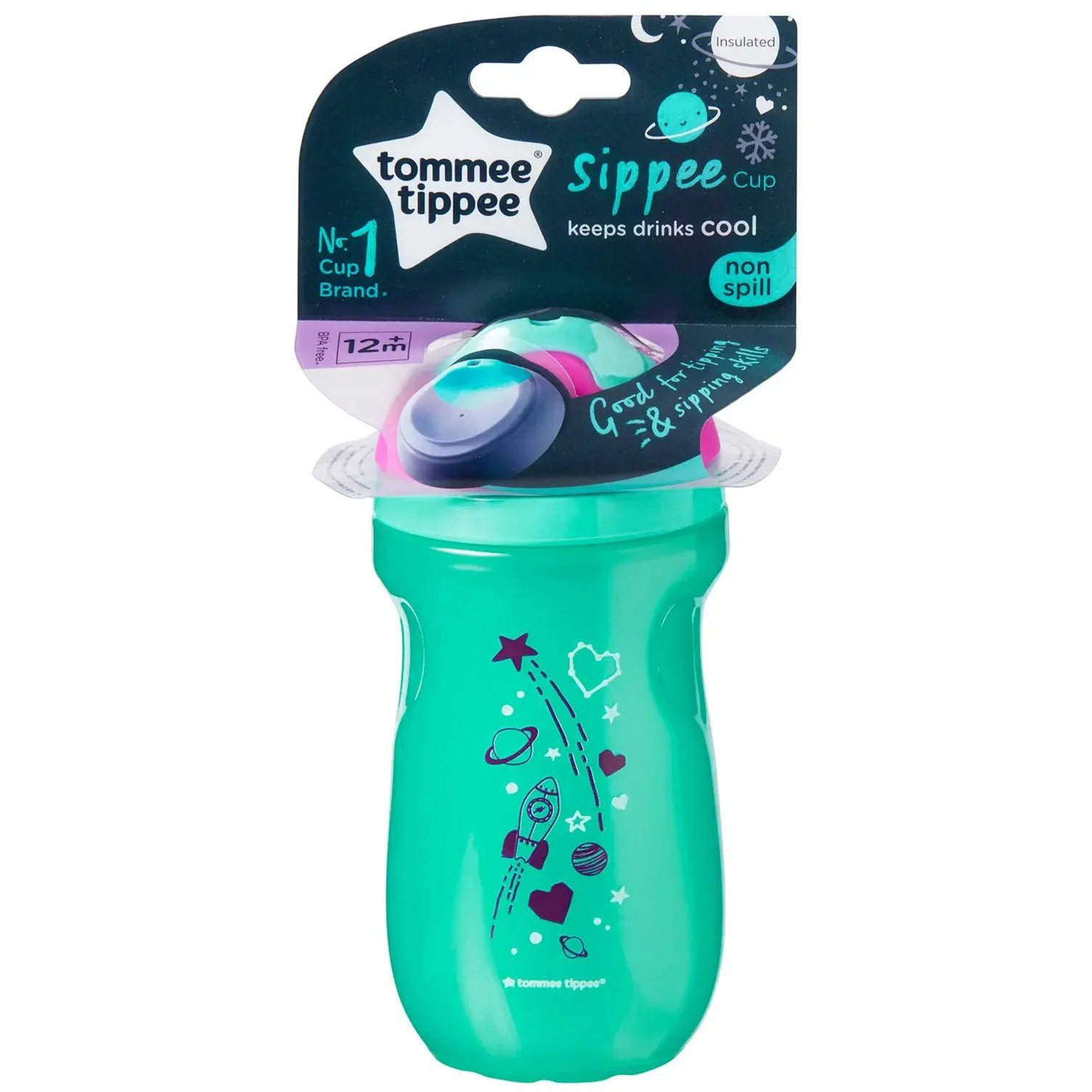 Tommee Tippee Sippee Cup 12m+ Εκπαιδευτικό Ισοθερμικό Παγούρι με Σκληρό Στόμιο 260ml Κωδ 447158 – Πράσινο