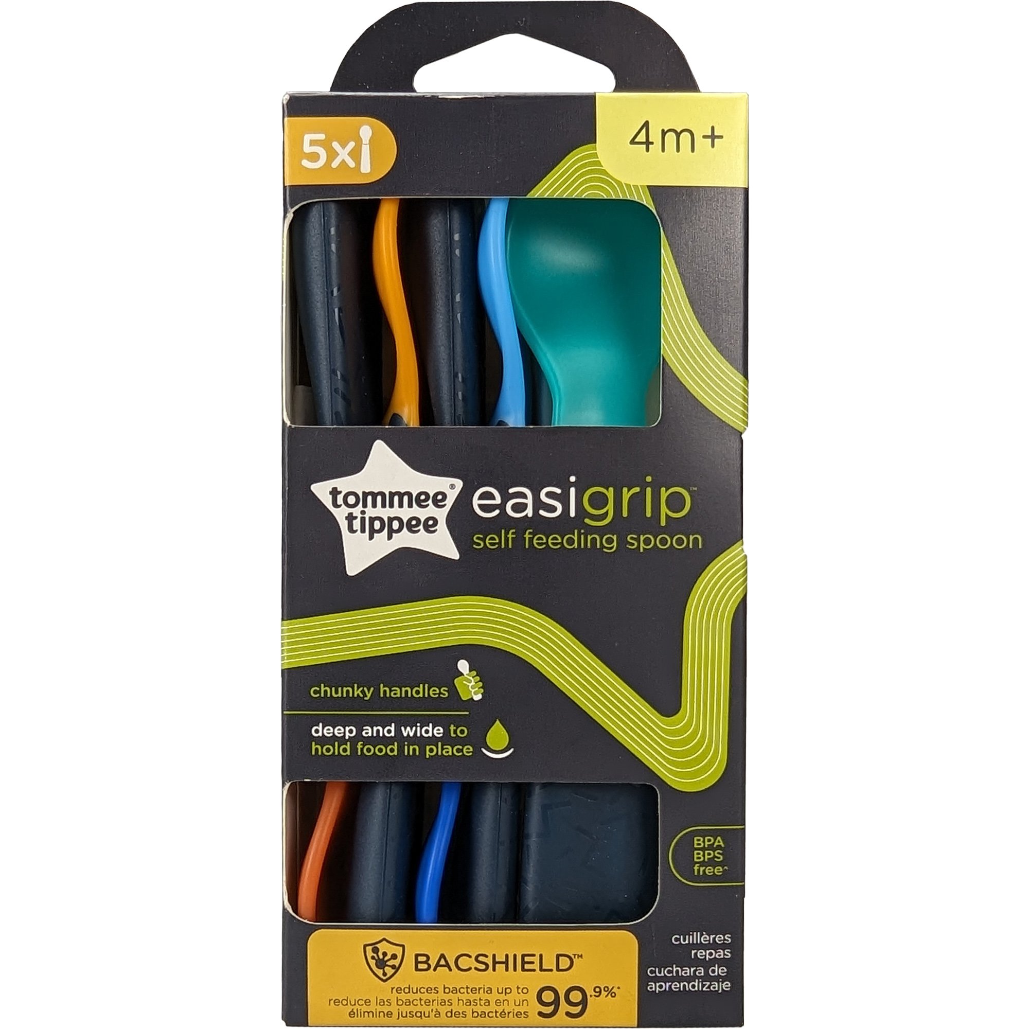 Tommee Tippee Tommee Tippee Easigrip Self-Feeding Spoon 4m+, Κουταλάκια Φαγητού Σκληρού Τύπου 5 Τεμάχια Κωδ 44718910