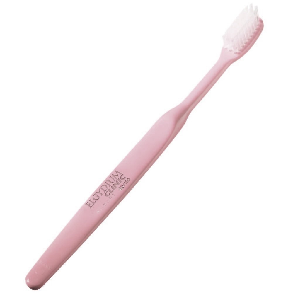 Elgydium Clinic 25/100 Semi-Hard Toothbrush Χειροκίνητη Οδοντόβουρτσα Μέτρια προς Σκληρή 1 Τεμάχιο – Ροζ