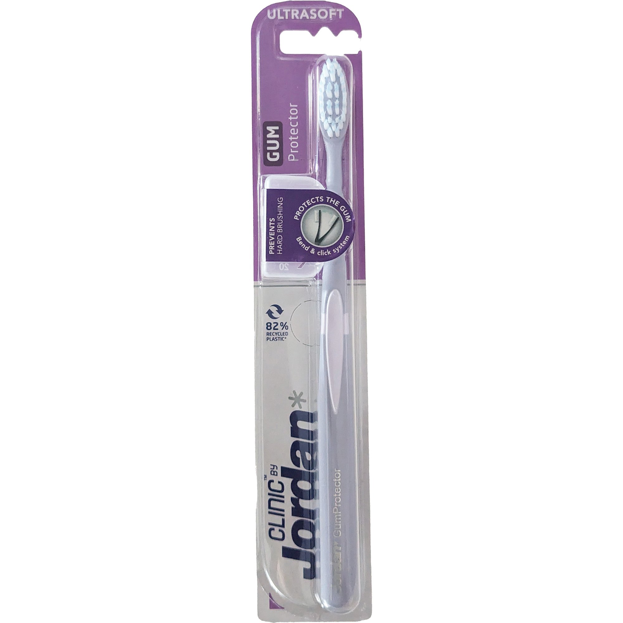 Jordan Clinic Gum Protector Toothbrush Ultrasoft 1 Τεμάχιο Εξαιρετικά Μαλακή Οδοντόβουρτσα για Βαθύ Καθαρισμό με Εξαιρετικά Λεπτές Ίνες Κωδ 310059 – Λιλά